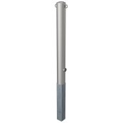 Stainless steel post |  102 mm | removable, self-engaging lockwith hot-dip galvanized ground socket part-no. 470.10 | with triangular locking mechanism acc. with DIN 3223 | with 2 eyelets